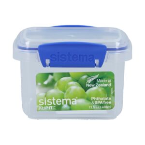 Sistema Klip It Rectangular Container Clear and Blue 400ml